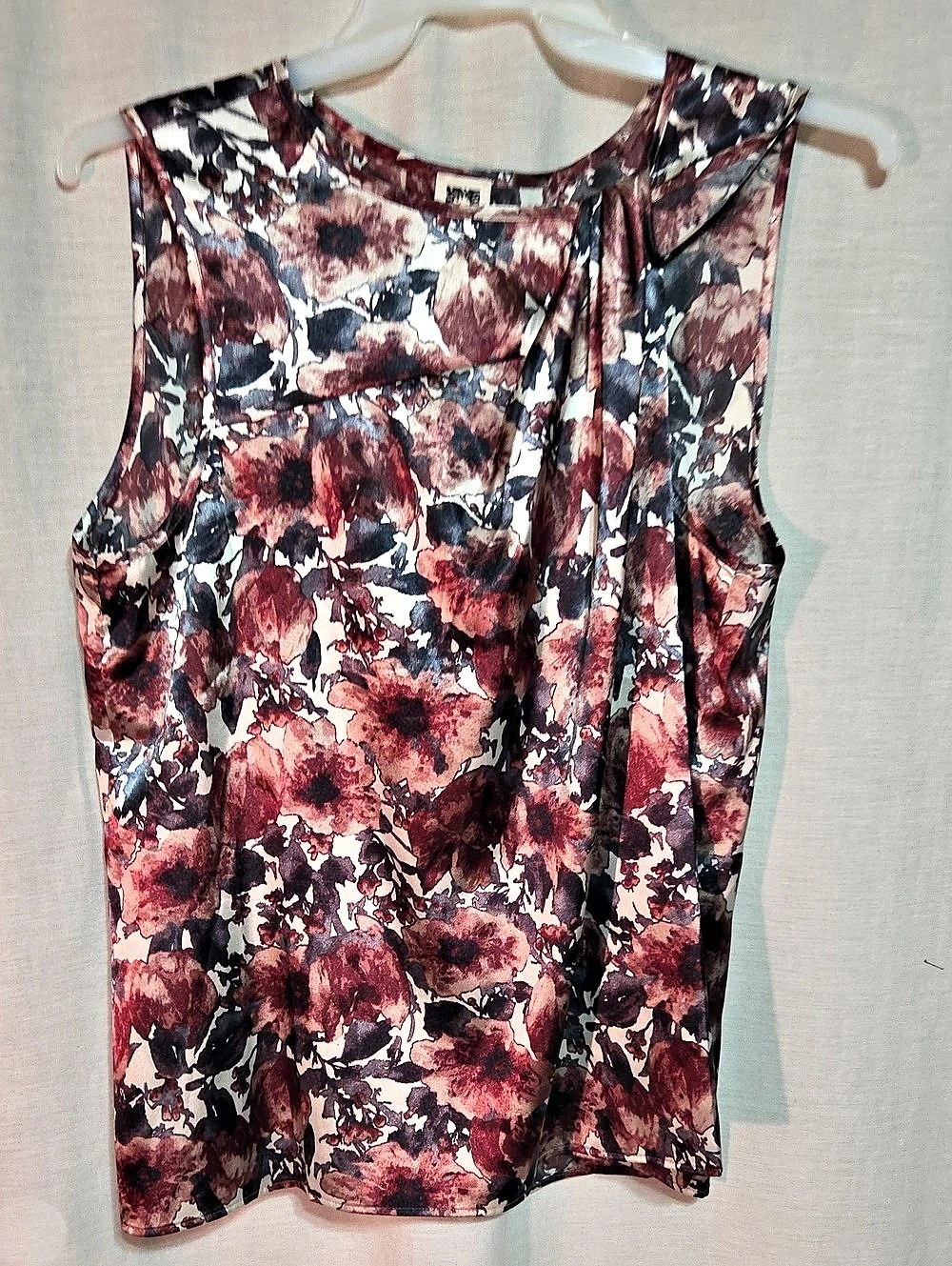 Anne Klein Floral Sleeveless Top Pink & Black
